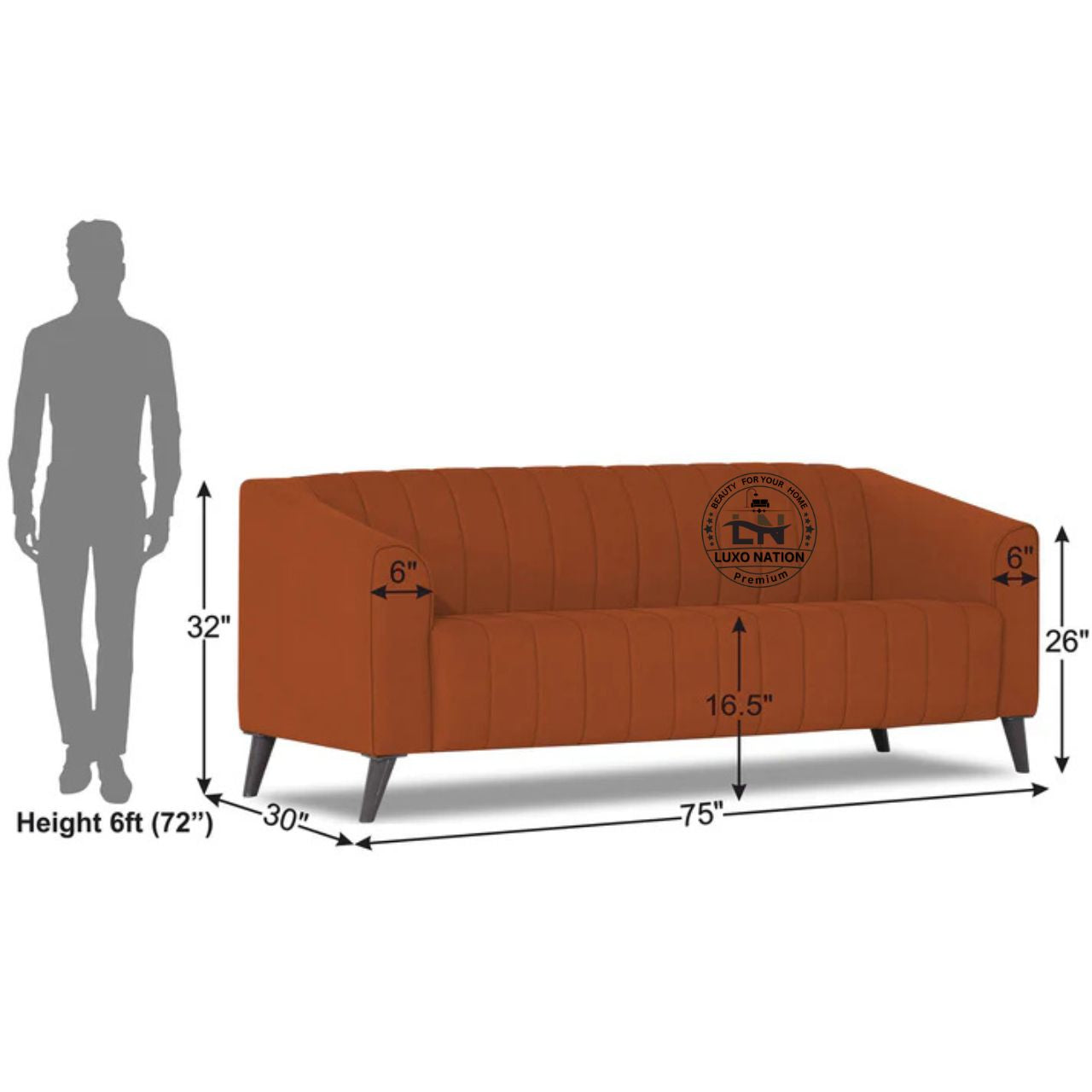 Luxo Nation Modern Luxury Sofa in Premium Velveto Suede & Stylish sofa